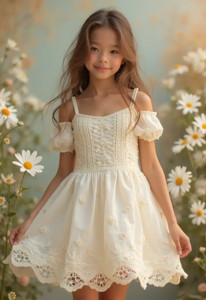 25 Adorable Crochet Baby Dress Free Pattern Inspirations with Photos - 1. Sweet Daisy Dress