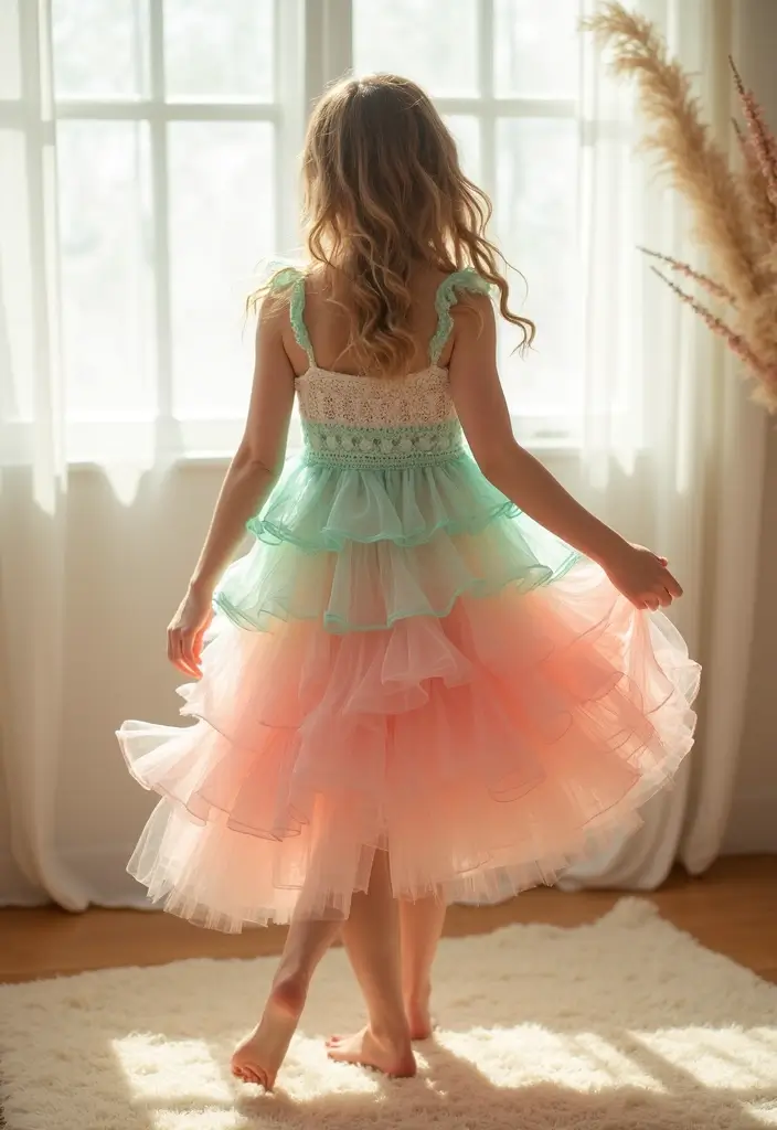 25 Adorable Crochet Baby Dress Free Pattern Inspirations with Photos - 2. Twirl-Ready Tulle Dress
