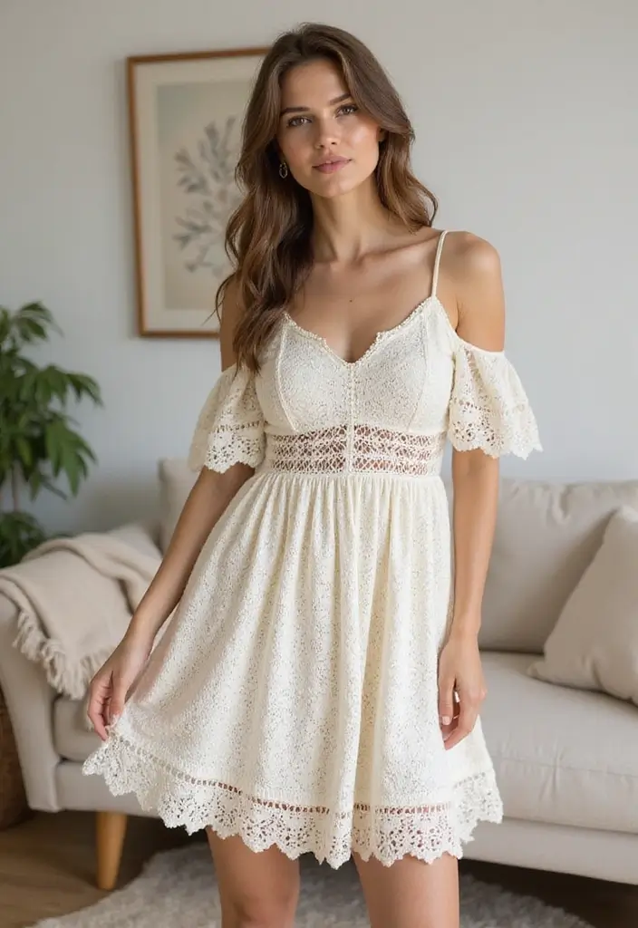 25 Adorable Crochet Baby Dress Free Pattern Inspirations with Photos - 24. Simple Chic Dress