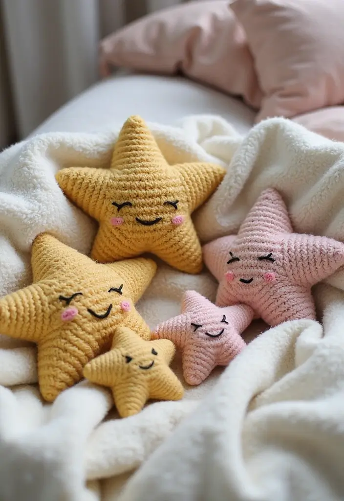 25 Adorable Toy Ideas from Crochet Amigurumi Free Patterns - 11. Sleepy Stars