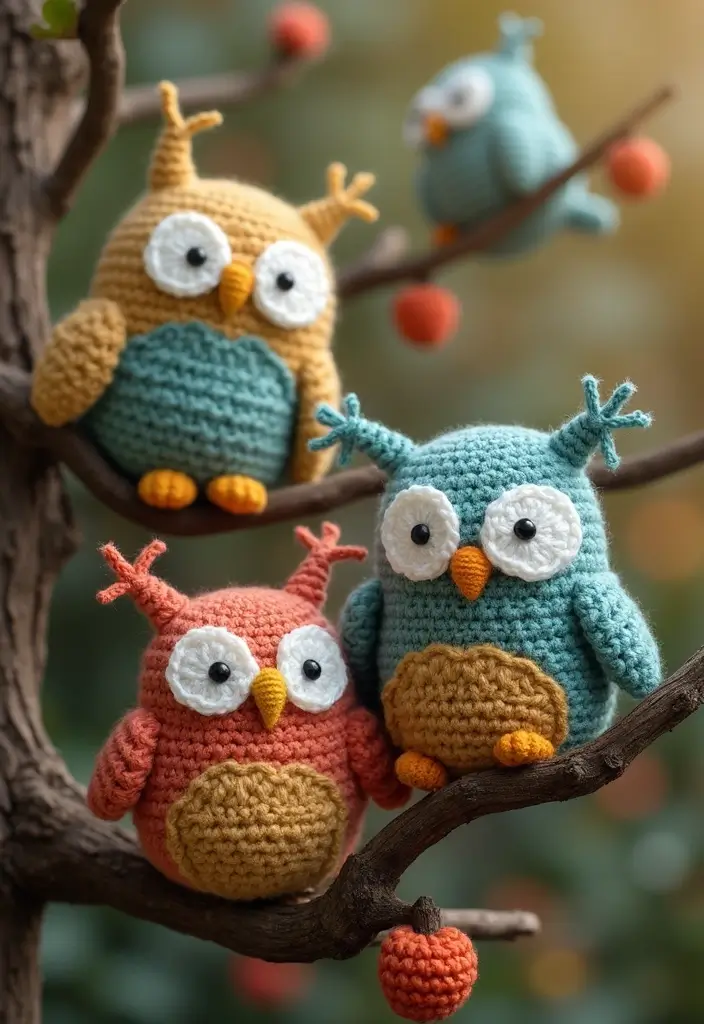 25 Adorable Toy Ideas from Crochet Amigurumi Free Patterns - 15. Adorable Owls