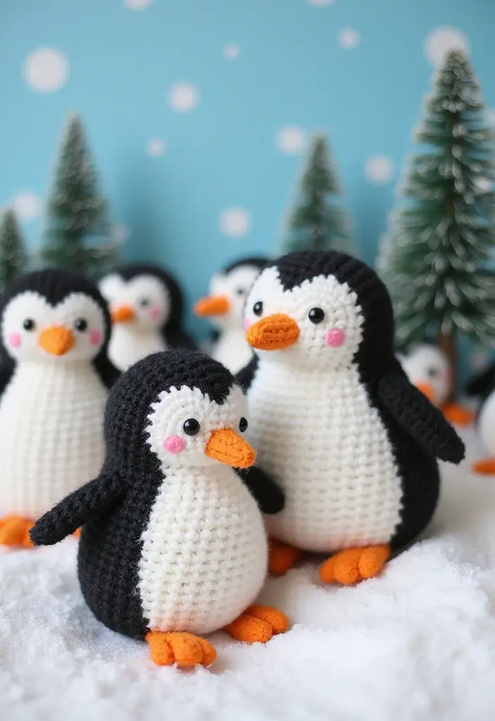 25 Adorable Toy Ideas from Crochet Amigurumi Free Patterns - 16. Playful Penguins