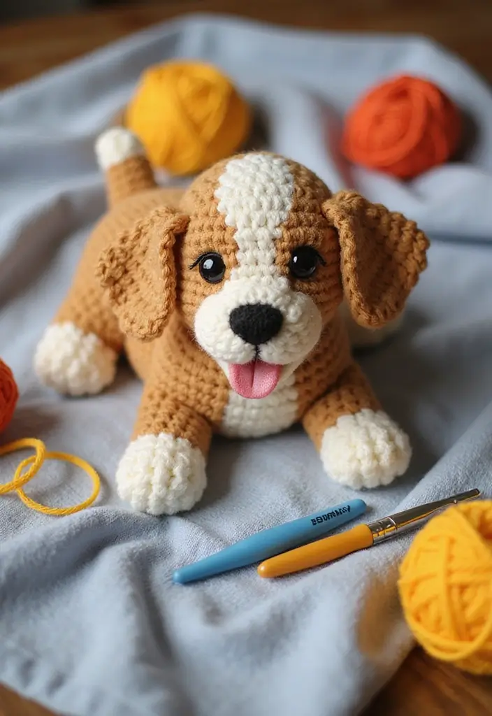25 Adorable Toy Ideas from Crochet Amigurumi Free Patterns - 2. Playful Puppy Dog