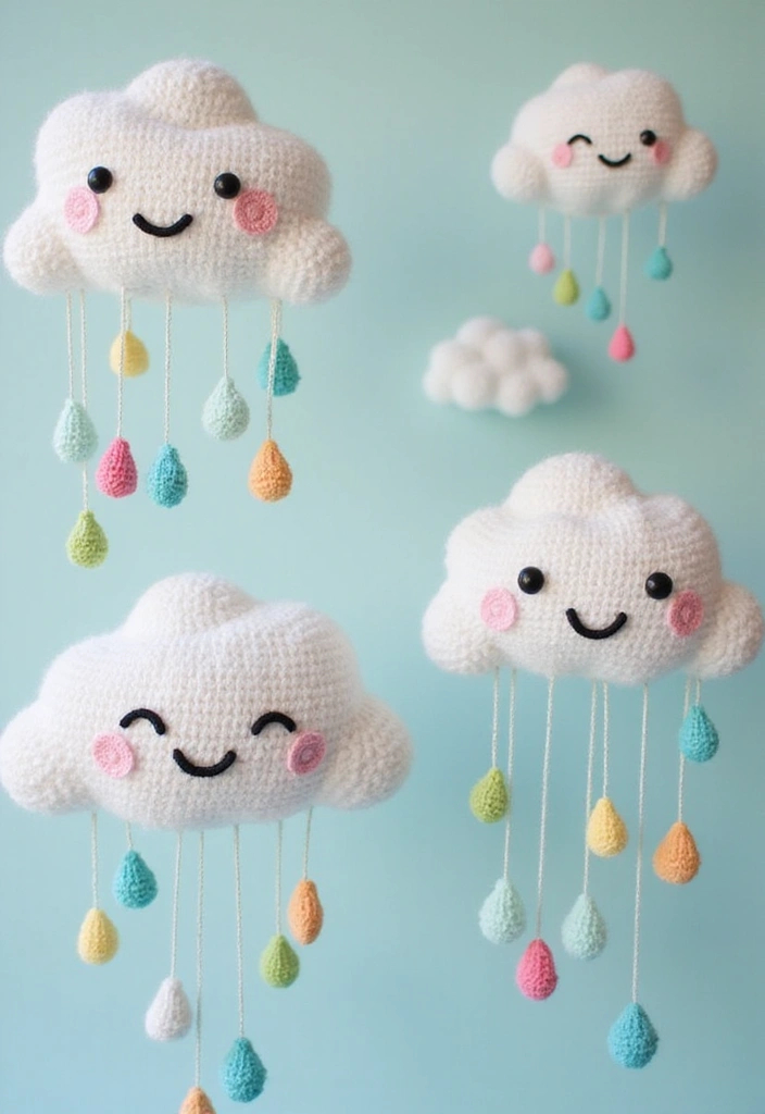 25 Adorable Toy Ideas from Crochet Amigurumi Free Patterns - 21. Cheerful Clouds