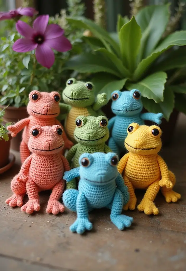 25 Adorable Toy Ideas from Crochet Amigurumi Free Patterns - 22. Funky Frogs