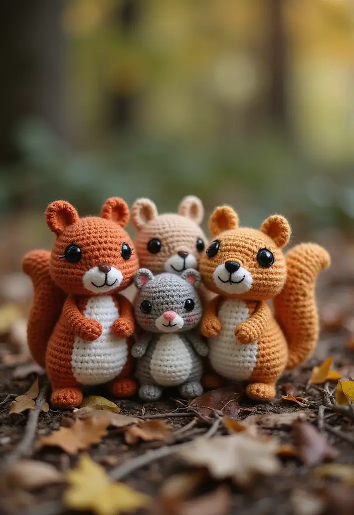 25 Adorable Toy Ideas from Crochet Amigurumi Free Patterns - 24. Snuggly Squirrels