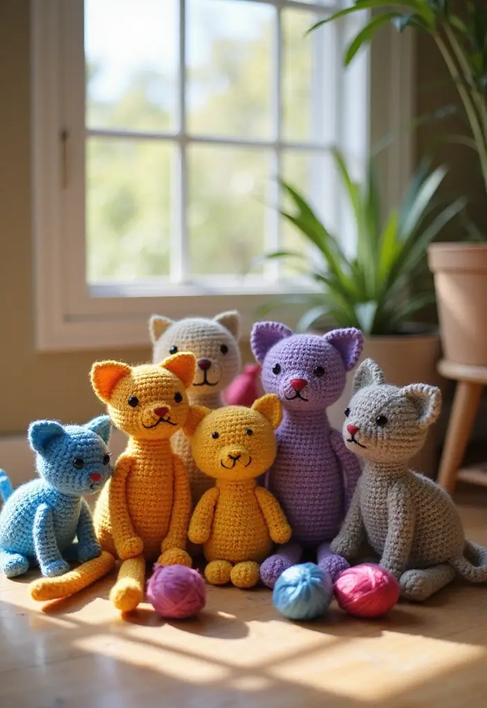 25 Adorable Toy Ideas from Crochet Amigurumi Free Patterns - 3. Charming Cat Companions