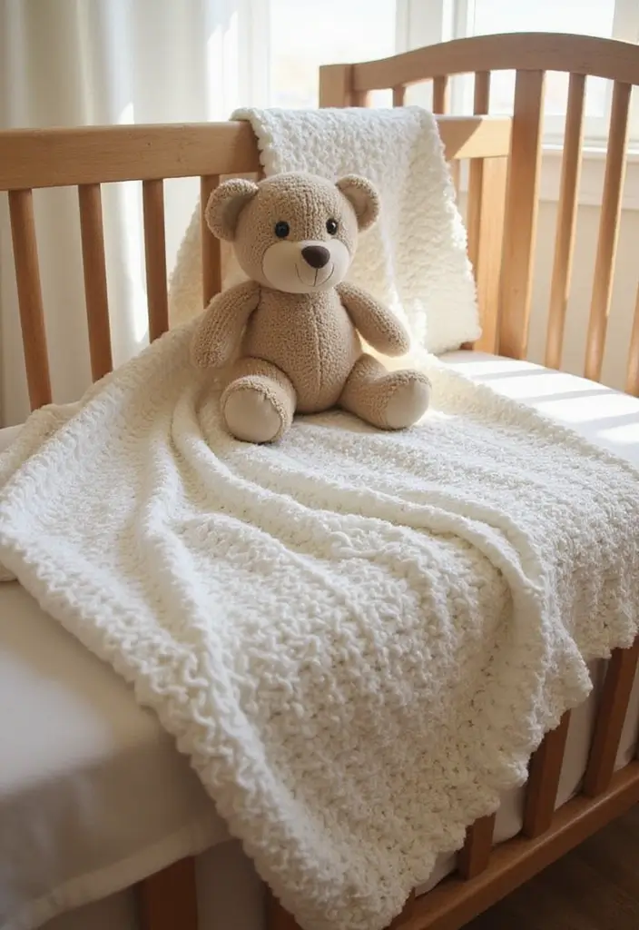 25 Baby Gift Ideas with Baby Blanket Crochet Patterns - 2. Textured Shell Stitch Blanket