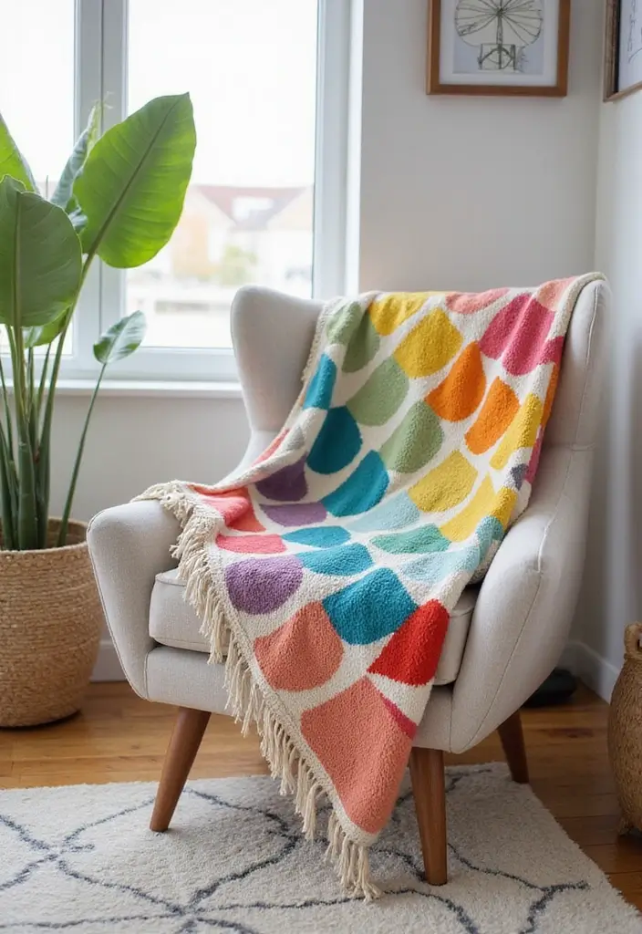 25 Baby Gift Ideas with Baby Blanket Crochet Patterns - 23. Playful Geometric Blanket