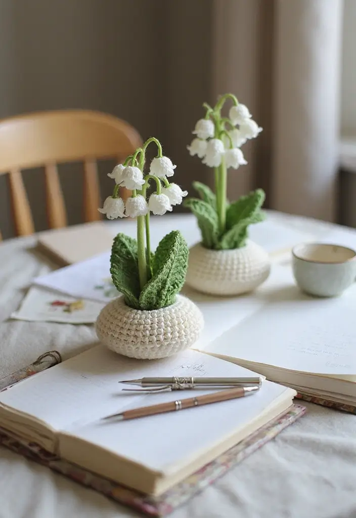 25 Beautiful Flower Inspirations: Lily of the Valley Crochet Pattern Gallery - 17. Lovely Paperweights