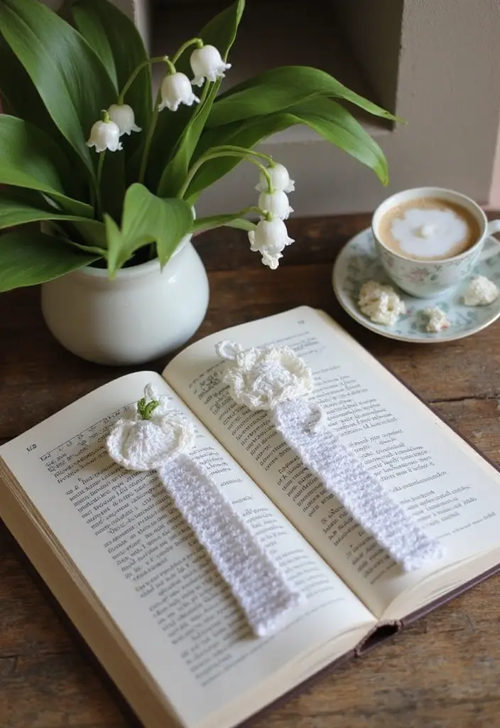 25 Beautiful Flower Inspirations: Lily of the Valley Crochet Pattern Gallery - 18. Decorative Bookmarks