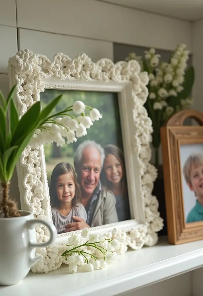 25 Beautiful Flower Inspirations: Lily of the Valley Crochet Pattern Gallery - 21. Personalized Photo Frames