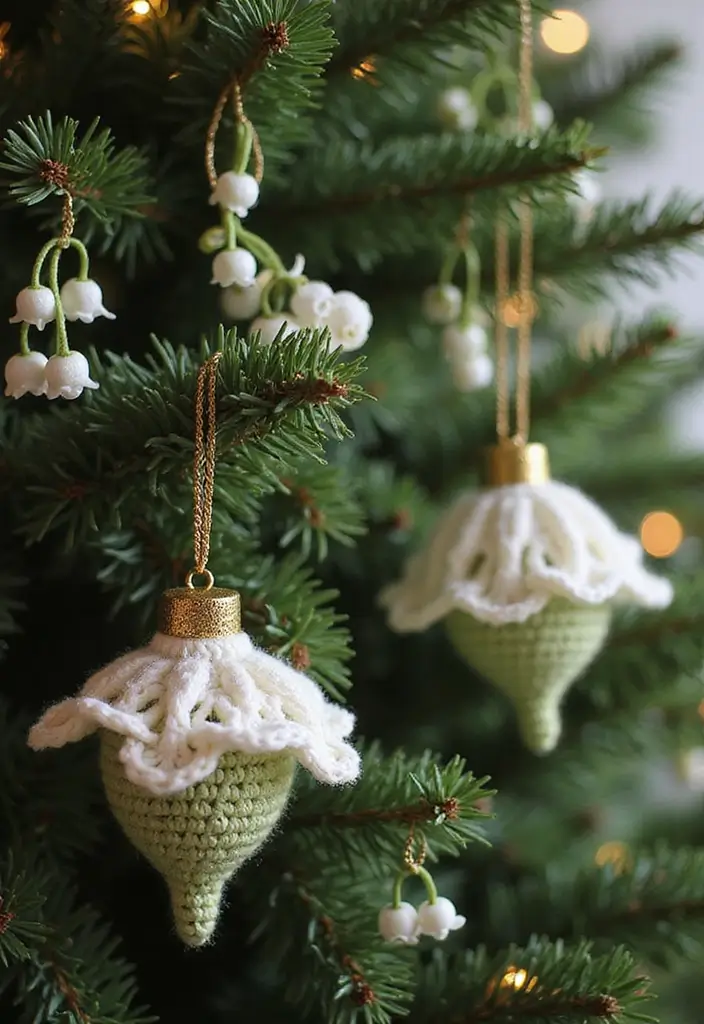 25 Beautiful Flower Inspirations: Lily of the Valley Crochet Pattern Gallery - 25. Beautiful Holiday Ornaments