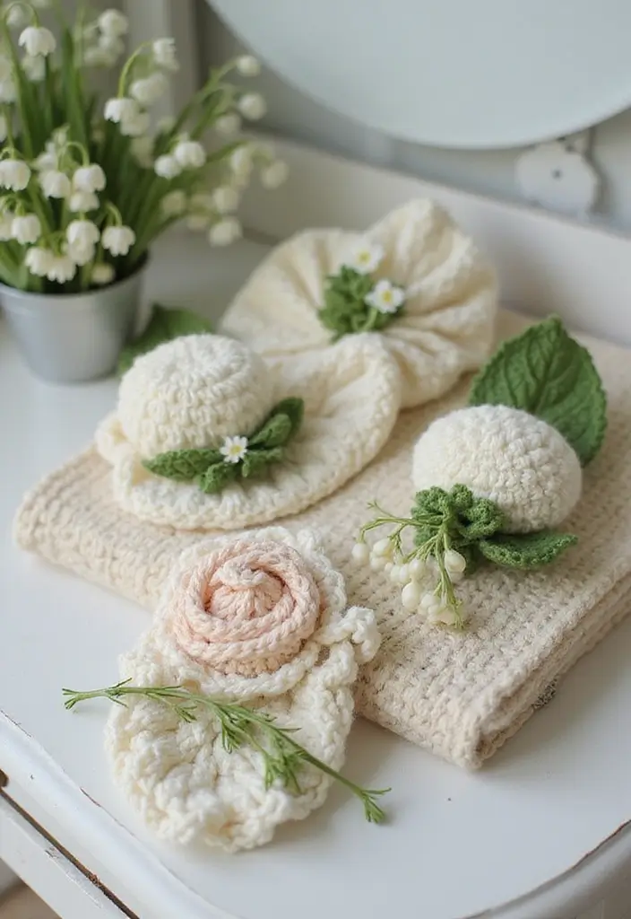 25 Beautiful Flower Inspirations: Lily of the Valley Crochet Pattern Gallery - 6. Delightful Hair Accessories
