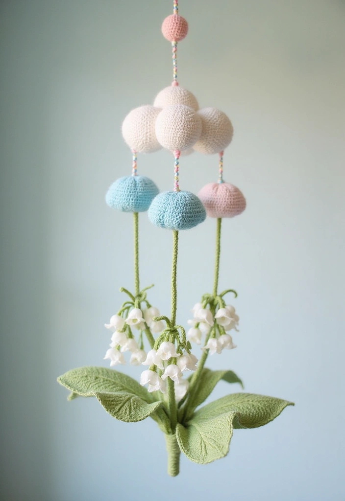25 Beautiful Flower Inspirations: Lily of the Valley Crochet Pattern Gallery - 7. Whimsical Baby Mobile