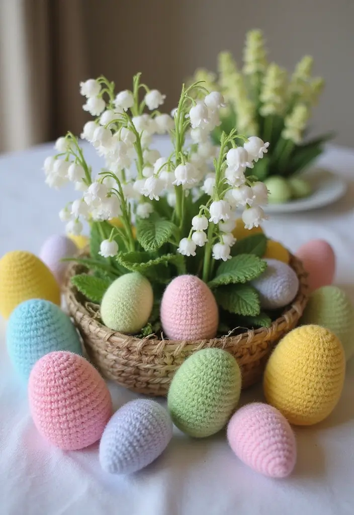 25 Beautiful Flower Inspirations: Lily of the Valley Crochet Pattern Gallery - 9. Lovely Easter Decorations
