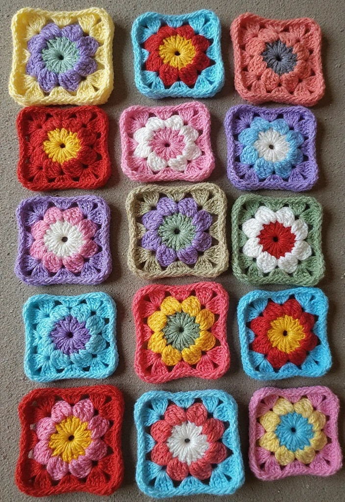 25 Beautiful Ways to Learn How to Crochet a Granny Square: Step-by-Step Photos & Color Ideas - 10. Unique Patterns to Try