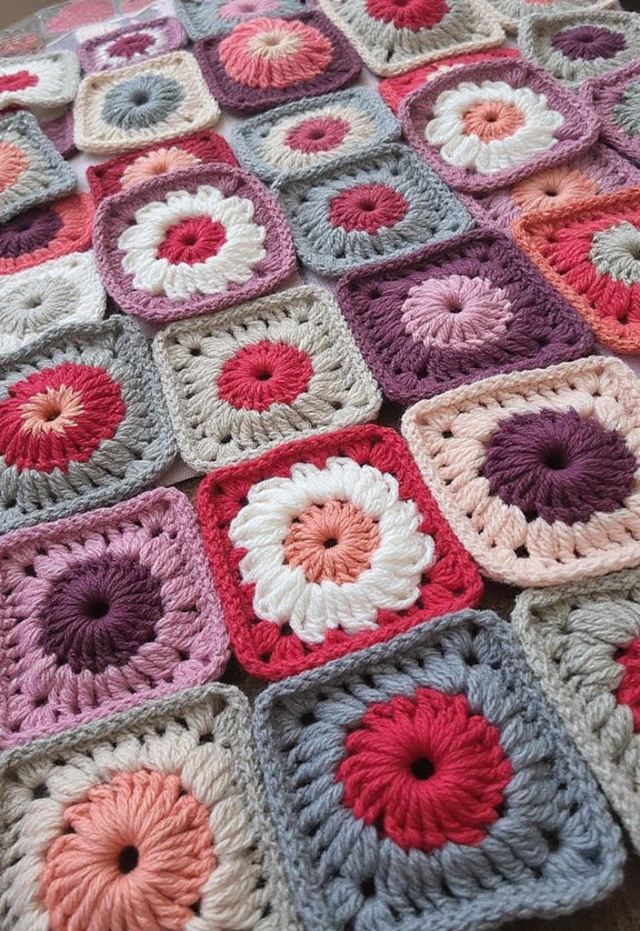 25 Beautiful Ways to Learn How to Crochet a Granny Square: Step-by-Step Photos & Color Ideas - 4. Experimenting with Size