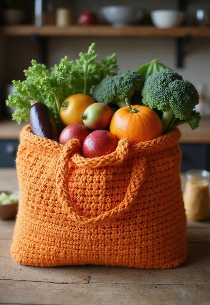 25 Chic DIY Bags from Crochet Bag Pattern Free with Image Tutorials - 1. The Classic Market Tote
