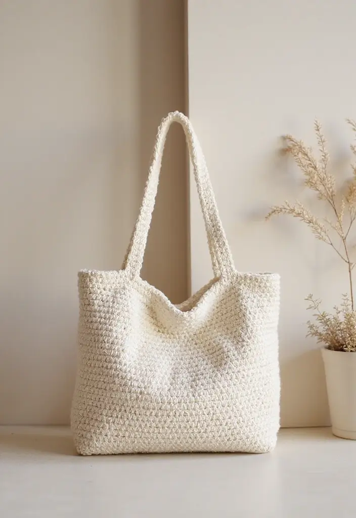 25 Chic DIY Bags from Crochet Bag Pattern Free with Image Tutorials - 18. The Minimalist Everyday Bag