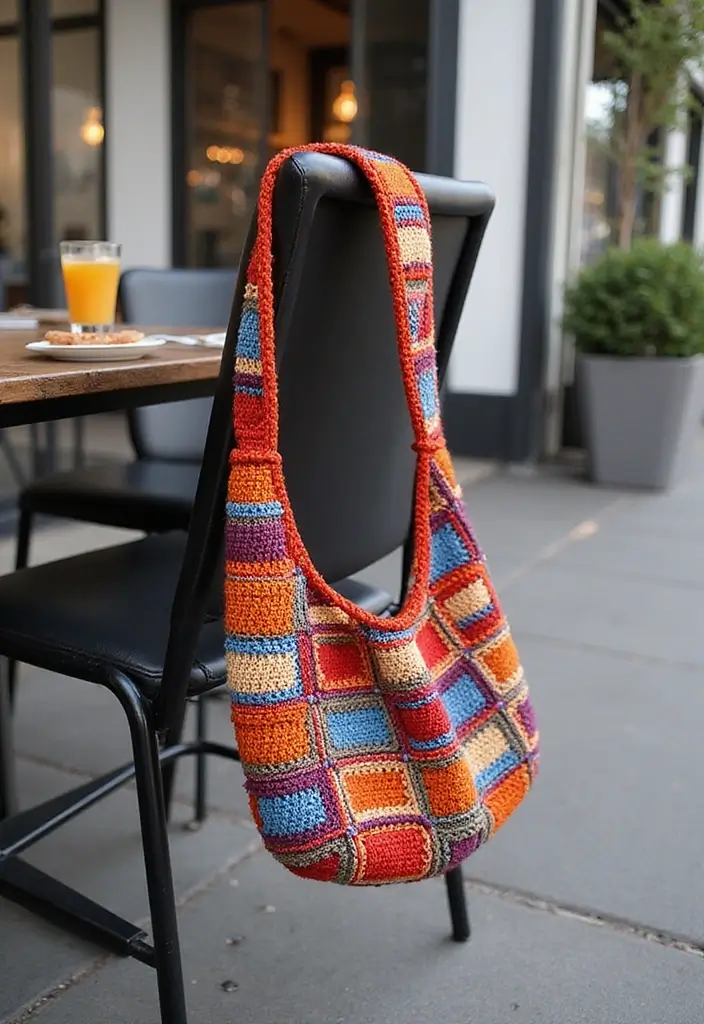 25 Chic DIY Bags from Crochet Bag Pattern Free with Image Tutorials - 2. The Stylish Sling Bag