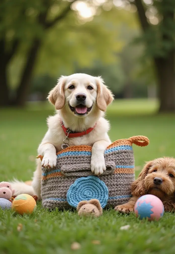 25 Chic DIY Bags from Crochet Bag Pattern Free with Image Tutorials - 20. The Funky Pet Bag
