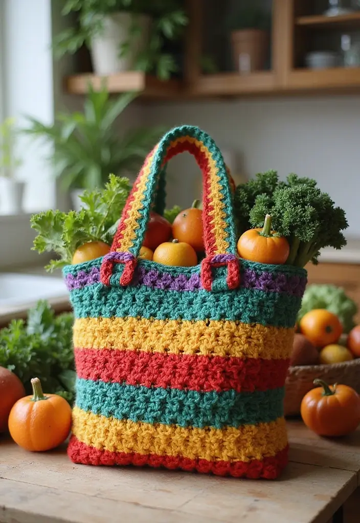 25 Chic DIY Bags from Crochet Bag Pattern Free with Image Tutorials - 24. The Eco-Conscious Reusable Bag