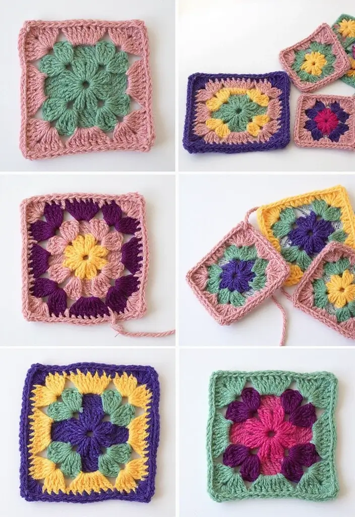 25 Clear Step-by-Step Photos for Granny Square Crochet Pattern Diagram Lovers - 11. Granny Square Scarf