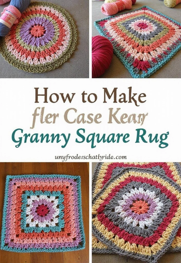 25 Clear Step-by-Step Photos for Granny Square Crochet Pattern Diagram Lovers - 17. Granny Square Rug