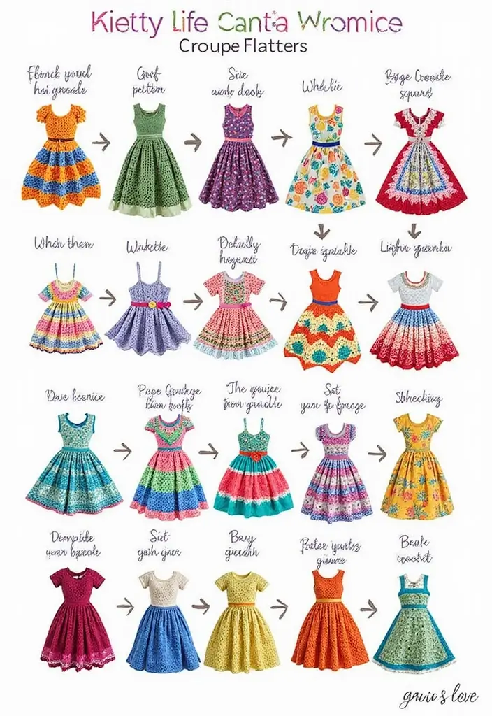 25 Clear Step-by-Step Photos for Granny Square Crochet Pattern Diagram Lovers - 18. Granny Square Dress