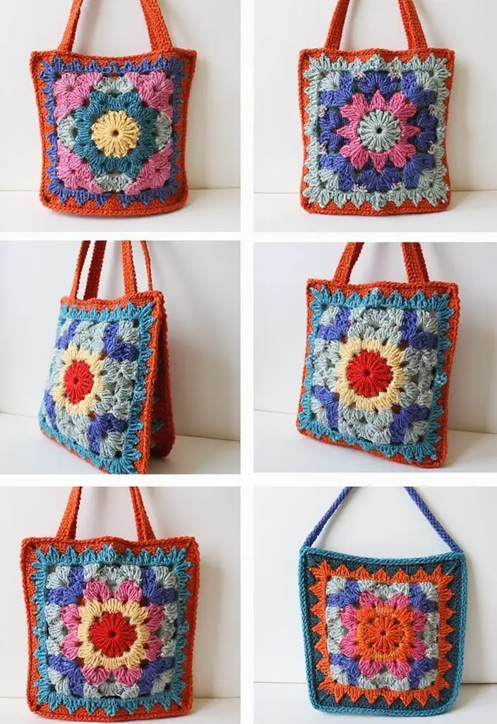 25 Clear Step-by-Step Photos for Granny Square Crochet Pattern Diagram Lovers - 4. Granny Square Bag