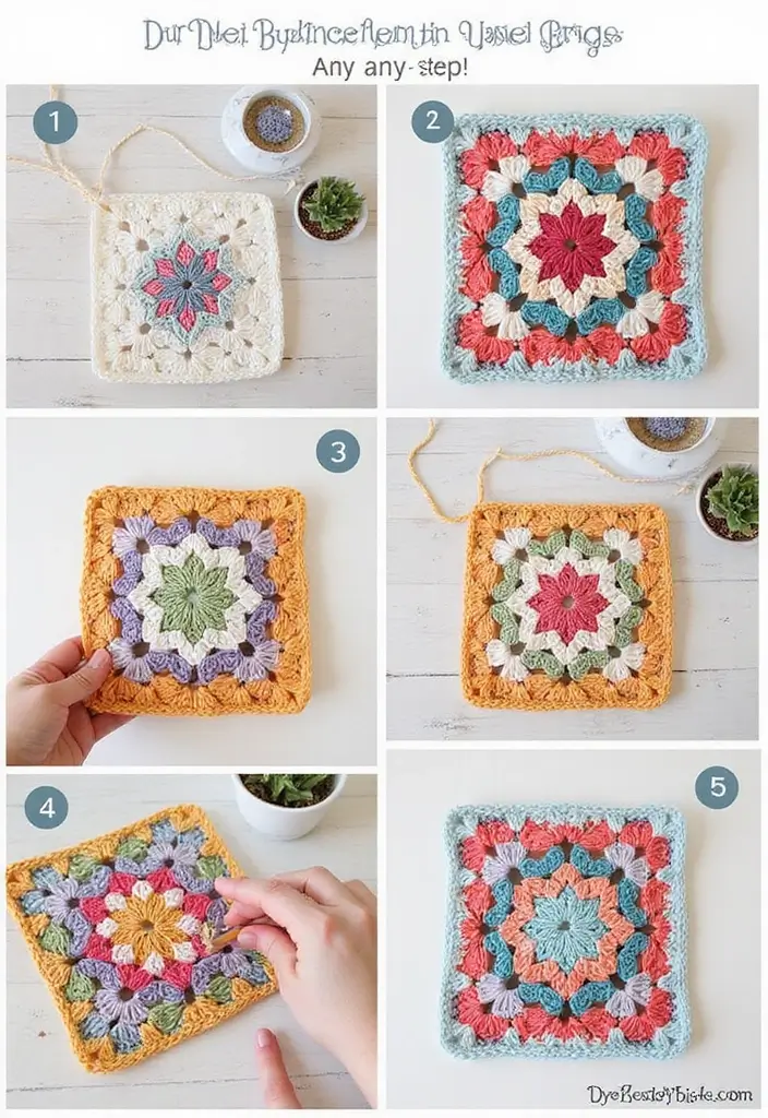 25 Clear Step-by-Step Photos for Granny Square Crochet Pattern Diagram Lovers - 9. Granny Square Wall Hanging