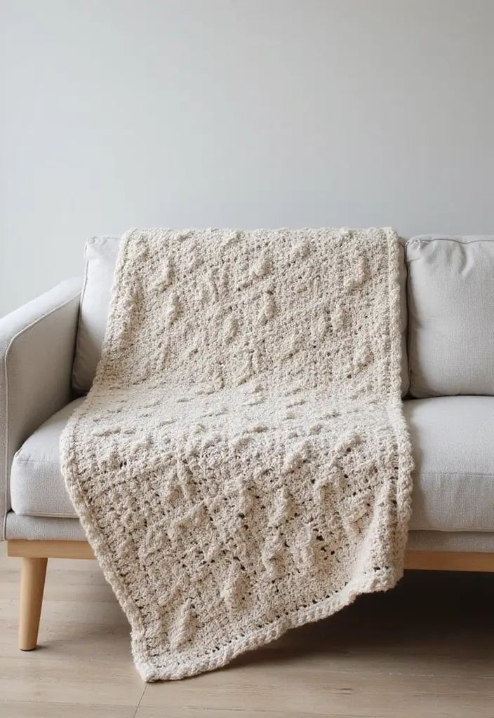 25 Colorful Blanket Inspirations: Crochet Granny Square Blanket Photos - 15. Minimalist Elegance