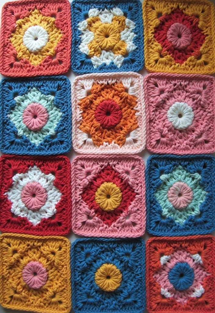 25 Colorful Blanket Inspirations: Crochet Granny Square Blanket Photos - 17. Sizing Your Granny Squares