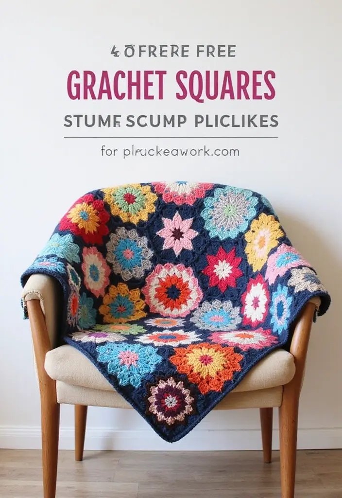 25 Colorful Blanket Inspirations: Crochet Granny Square Blanket Photos - 3. Bold Geometric Patterns