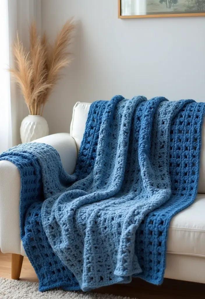 25 Colorful Blanket Inspirations: Crochet Granny Square Blanket Photos - 6. Monochrome Magic