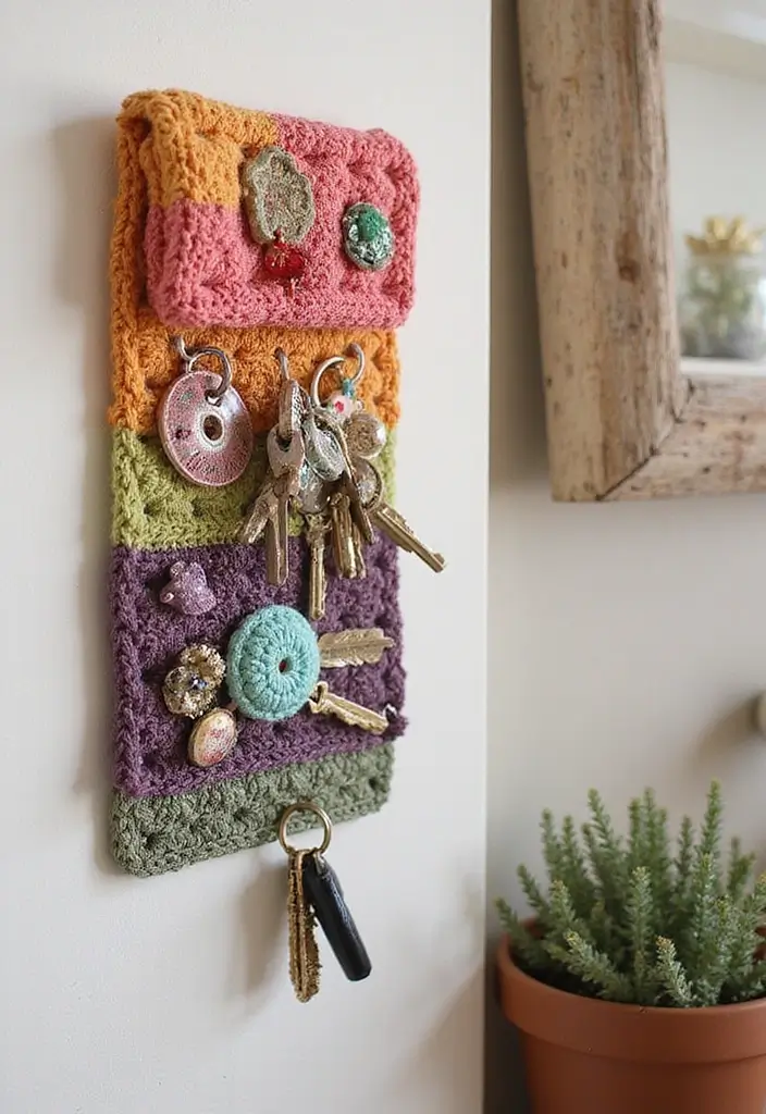25 Creative Crafts for Rainy Days: What to Crochet When Bored - 12. Crochet Key Holders