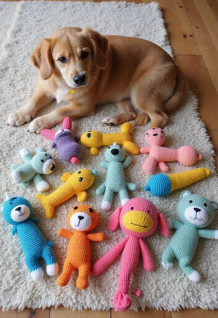 25 Creative Crafts for Rainy Days: What to Crochet When Bored - 15. Crocheted Toys for Pets