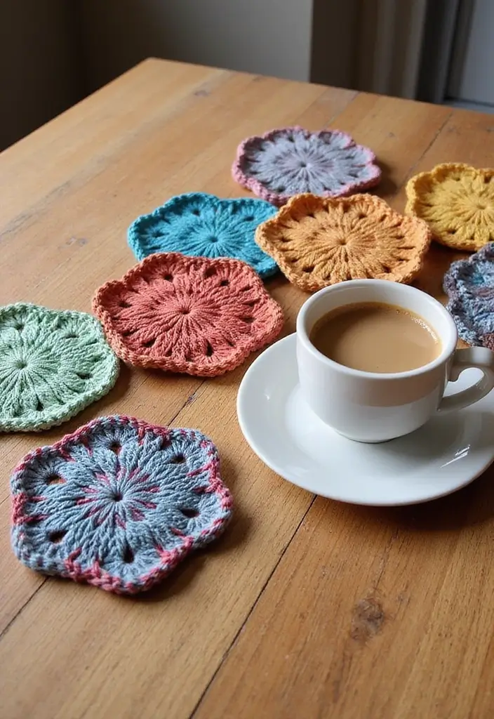 25 Creative Crafts for Rainy Days: What to Crochet When Bored - 2. Crochet Coasters