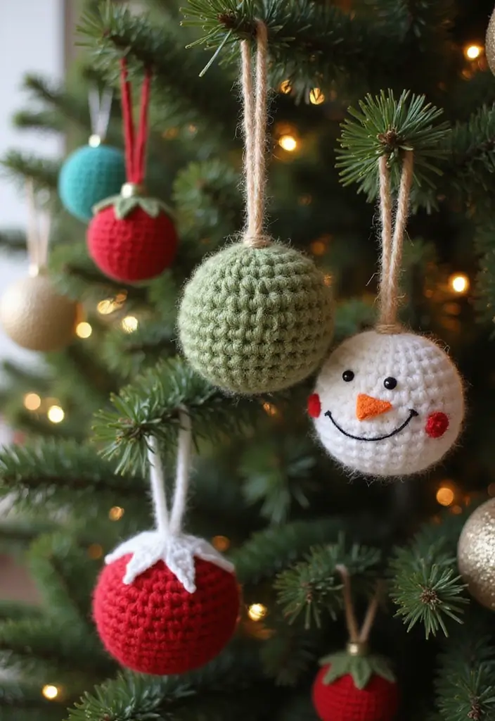 25 Creative Crafts for Rainy Days: What to Crochet When Bored - 25. Crocheted Christmas Ornaments