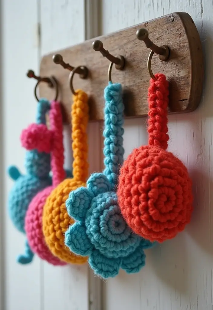 25 Creative Crafts for Rainy Days: What to Crochet When Bored - 5. Crochet Keychains