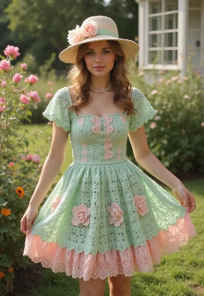 25 Creative Outfit Ideas for Dolls – Crochet Doll Clothes Free Pattern Inspirations - 5. Classic 1950s Style