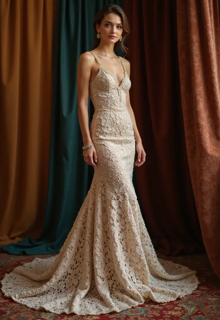 25 Creative Outfit Ideas for Dolls – Crochet Doll Clothes Free Pattern Inspirations - 8. Elegant Evening Gown