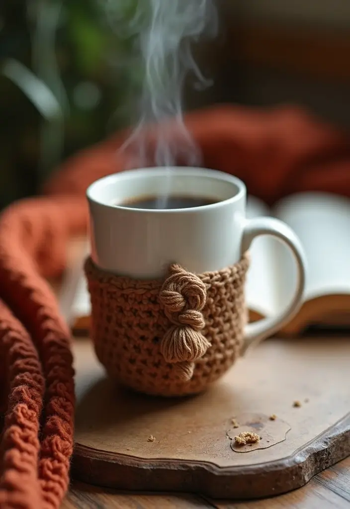 25 Cute Bookmark Crafts with Crochet Bookmarks Free Patterns - 15. Cozy Cup of Coffee Bookmark