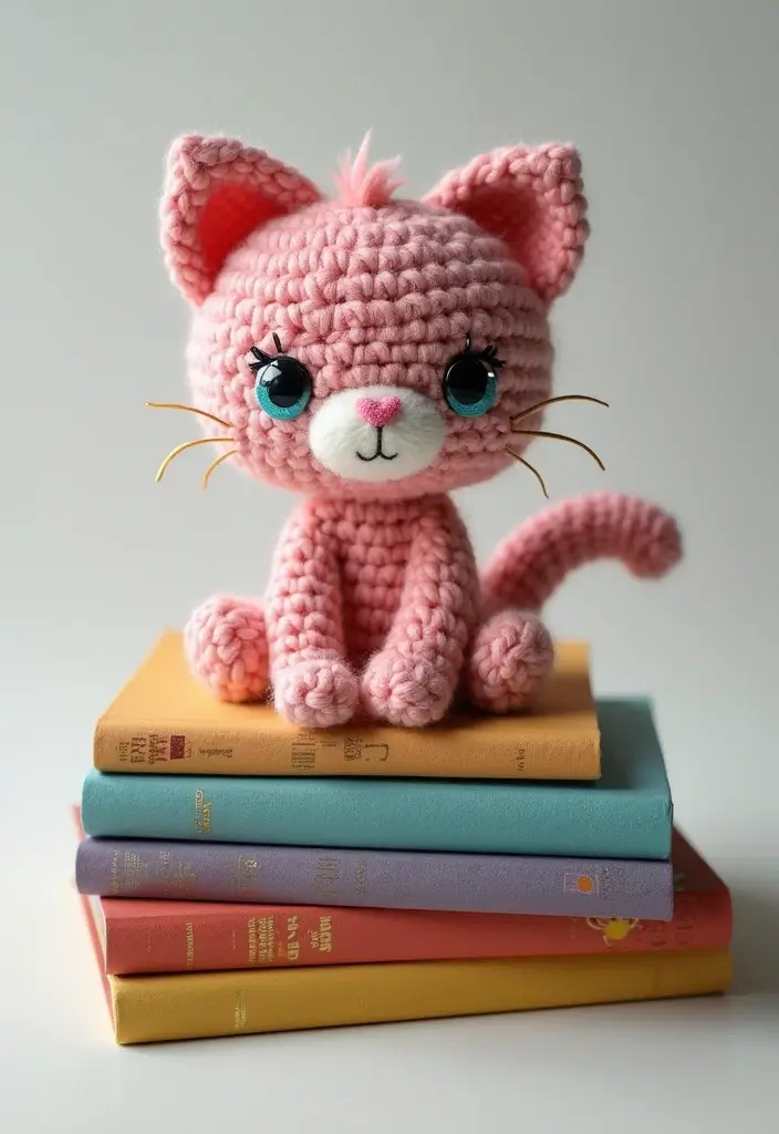 25 Cute Bookmark Crafts with Crochet Bookmarks Free Patterns - 2. Cute Cat Bookmark