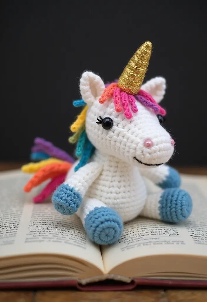 25 Cute Bookmark Crafts with Crochet Bookmarks Free Patterns - 5. Whimsical Unicorn Bookmark