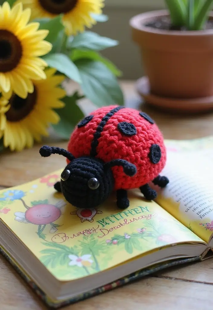 25 Cute Bookmark Crafts with Crochet Bookmarks Free Patterns - 8. Playful Ladybug Bookmark