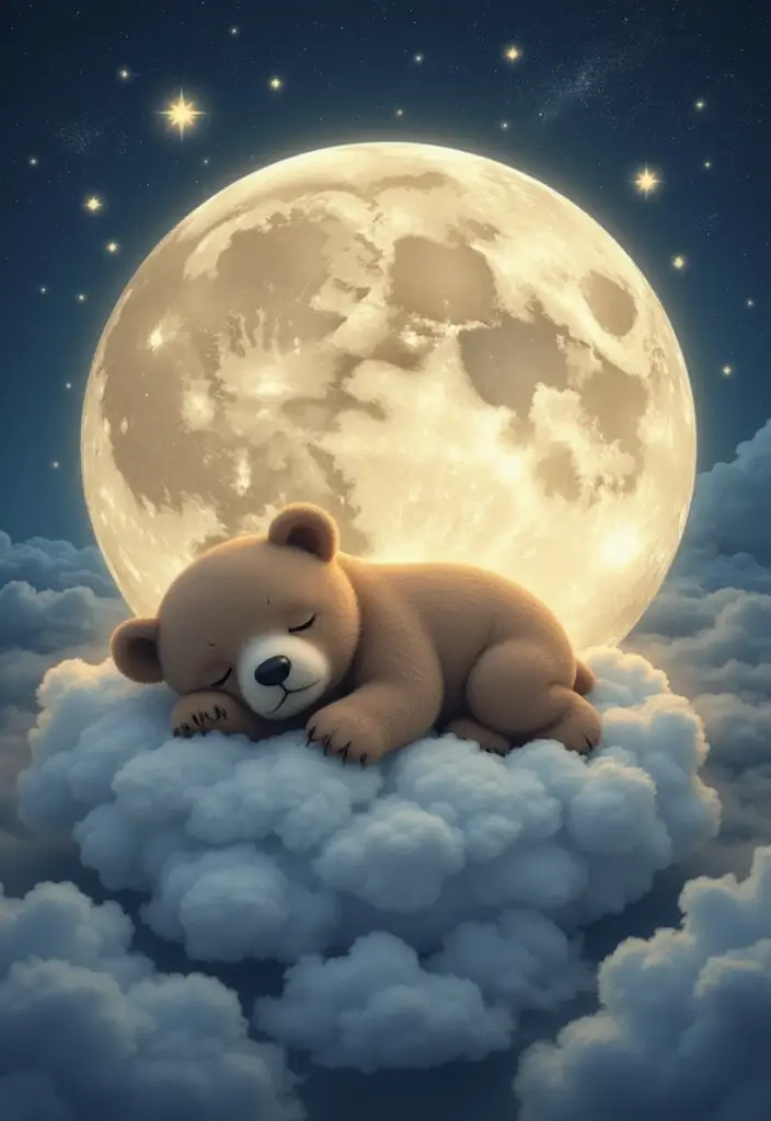 25 Cute Gift Ideas from Crochet Teddy Bear Pattern Free with Soft Yarn Colors - 3. Sleepy Moon Bear