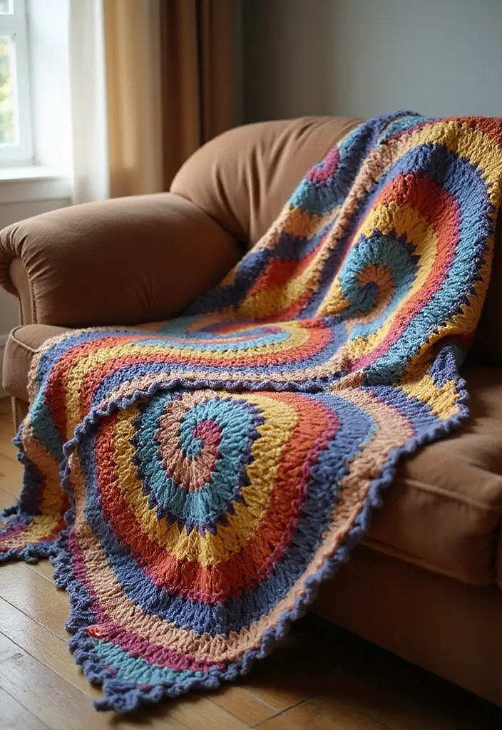 25 Detailed Mosaic Crochet Patterns Free Charts with Colorful Examples - 18. Whirling Spirals