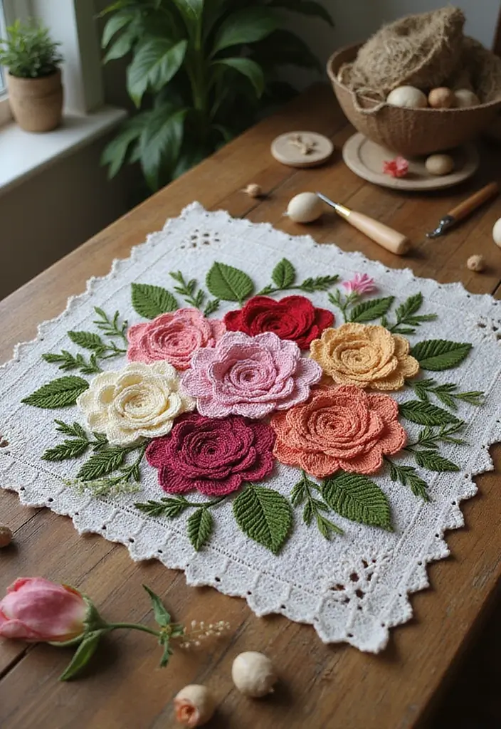 25 Detailed Mosaic Crochet Patterns Free Charts with Colorful Examples - 2. Floral Fantasy